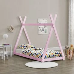Lit De Tipi Pour Enfant Onejda Rose 200 X 90 Cm [en.casa] -Lit enfant Soldes Boutique 60496029 3