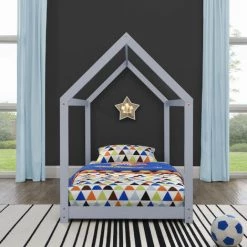 Lit Enfant Design Maison Netstal 200 X 90 Cm Gris Clair [en.casa] -Lit enfant Soldes Boutique 60496975 3