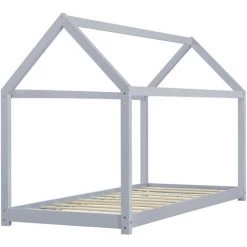 Lit Enfant Design Maison Netstal 200 X 90 Cm Gris Clair [en.casa] -Lit enfant Soldes Boutique 60496975 5