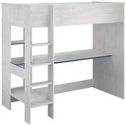 Lit Mezzanine Avec Bureau Effet Bois Blanc - 90x200 - Snoozy - Calicosy - Bois Clair -Lit enfant Soldes Boutique 61188548 3