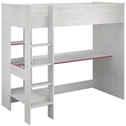 Lit Mezzanine Avec Bureau Effet Bois Blanc - 90x200 - Snoozy - Calicosy - Bois Clair -Lit enfant Soldes Boutique 61188548 5
