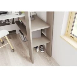 Lit Enfant BOBOCHIC - Lit Mezzanine Avec Matelas 120x200 Cm TOMI 120x200 - Blanc -Lit enfant Soldes Boutique 63560447 3