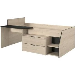 Lit Combiné Avec Bureau 2 Tiroirs - 90x200 Cm - Milky - Calicosy - Bois Clair - Bois Clair -Lit enfant Soldes Boutique 63574745 4