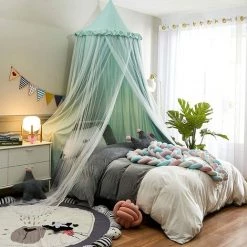 Ciel De Lit Rond Pour Chambre D'enfant - Moustiquaire Pour Chambre D'enfant - Décoration De Chambre De Bébé - Ultra Large - Doux Pour La Peau - En Coton Doux - 275 Cm - Vert LangRay 9 Ciel De Lit Rond Pour Chambre D'enfant - Moustiquaire Pour Chambre D'enfant - Décoration De Chambre De Bébé - Ultra Large - Doux Pour La Peau - En Coton Doux - 275 Cm - Vert LangRay -Lit enfant Soldes Boutique 63585864 5