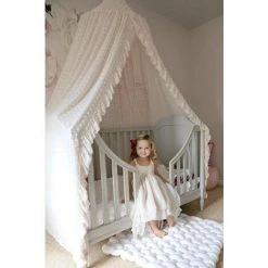 Space Élégant Auvent De Lit Pour Enfants - Pompons En Dentelle Princesse Filles Fée Tente De Rêve, Chambre D'enfant Décoration Chambre Bébé Rideau Suspendu Moustiquaire, Violet LangRay -Lit enfant Soldes Boutique 63586087 3