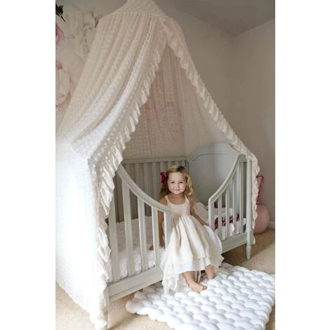 Space Élégant Auvent De Lit Pour Enfants - Pompons En Dentelle Princesse Filles Fée Tente De Rêve, Chambre D'enfant Décoration Chambre Bébé Rideau Suspendu Moustiquaire, Rose LangRay 3 Space Élégant Auvent De Lit Pour Enfants - Pompons En Dentelle Princesse Filles Fée Tente De Rêve, Chambre D'enfant Décoration Chambre Bébé Rideau Suspendu Moustiquaire, Rose LangRay – Image 3