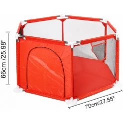 FANTABLAU Coxolo 70 * 66cm Orange Baby Playpen 6 Panel Safety Gate -Lit enfant Soldes Boutique 63646467 5