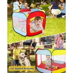TINOR Tente De Jeu De Balle Pour Enfants, Pop Up Tente De Jeu Pour Bébé Pliante Tente De Jardin Portable Hexagone Cabane Cadeaux De Noël Pour Enfants Intérieur / Extérieur(Pas De Balles) -Lit enfant Soldes Boutique 64028838 4