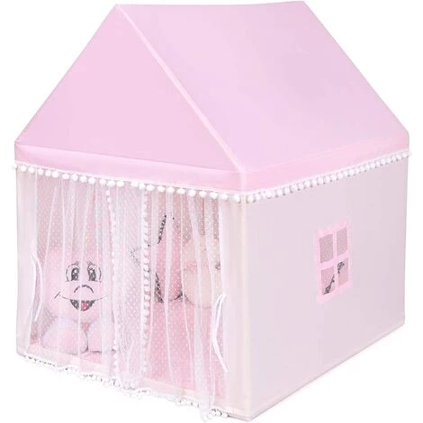 RELAX4LIFE Tente De Jeu Pour Enfant Avec Rideau à Double Filet, Château Pour Enfants Avec Cadre En Bois, Maison De Jeu Extérieur&Intérieur, Décoration Chambre Enfant,106x122x137cm (Rose) 4 RELAX4LIFE Tente De Jeu Pour Enfant Avec Rideau à Double Filet, Château Pour Enfants Avec Cadre En Bois, Maison De Jeu Extérieur&Intérieur, Décoration Chambre Enfant,106x122x137cm (Rose) – Image 4