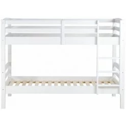 NO-NAME Lit Superposé 90x190cm Pin Massif Blanc FLAINE - Blanc