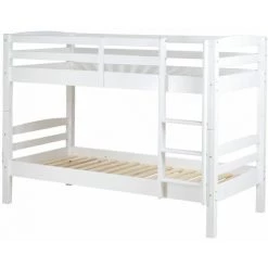 NO-NAME Lit Superposé 90x190cm Pin Massif Blanc FLAINE - Blanc -Lit enfant Soldes Boutique 64160198 5