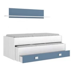 BEFARA LIT COMPACT AVEC ÉTAGÈRE SEAL - Artic / Bleu Vert -Lit enfant Soldes Boutique 64373706 4