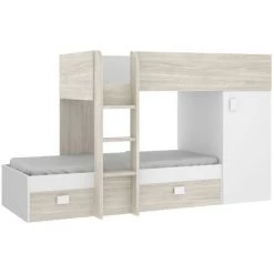 BEFARA LIT SUPERPOSÉ TRAIN MODULAIRE DUO - Gris / Blanc - Gris / Blanc -Lit enfant Soldes Boutique 64373872 5