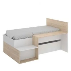 BEFARA LIT AVEC BUREAU ERIN - Blanc / Naturel -Lit enfant Soldes Boutique 64373887 4