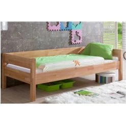 BEFARA LIT INDIVIDUEL EN BOIS JUNO - Naturelle,Blanc Laqué 7 BEFARA LIT INDIVIDUEL EN BOIS JUNO - Naturelle,Blanc Laqué -Lit enfant Soldes Boutique 64373910 3