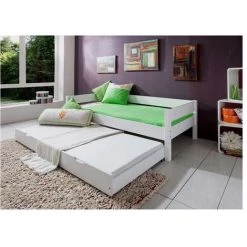 BEFARA LIT INDIVIDUEL EN BOIS JUNO - Naturelle,Blanc Laqué 8 BEFARA LIT INDIVIDUEL EN BOIS JUNO - Naturelle,Blanc Laqué -Lit enfant Soldes Boutique 64373910 4