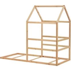 MODERNLUXE Lit Cabane 90x200cm Lit Enfant En Bois De Pin Couleur Naturelle -Lit enfant Soldes Boutique 64757034 5