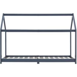 PESCE Cadre De Lit D'enfant Gris Bois De Pin Massif 90 X 200 Cm -Lit enfant Soldes Boutique 64872191 3
