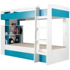 AZURA HOME DESIGN Lits Superposés MOBI - Bleu