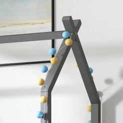 FIMEI Lit Cabane Avec 3 Marches, Avec 2 Tiroirs, Avec Clôture, Lit Superposé, Lit D'enfant, Gris -Lit enfant Soldes Boutique 65628103 3