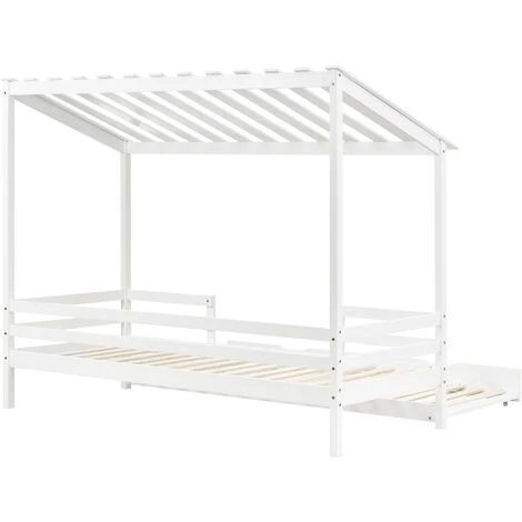 FIMEI Lit Cabane Lit Gigogne Lit D'adolescent Lit Avec Rangement Lit De Jour Lit Fonctionnel Lit 90x200 Lit Superposé Blanc 3 FIMEI Lit Cabane Lit Gigogne Lit D'adolescent Lit Avec Rangement Lit De Jour Lit Fonctionnel Lit 90x200 Lit Superposé Blanc – Image 3