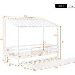 FIMEI Lit Cabane Lit Gigogne Lit D'adolescent Lit Avec Rangement Lit De Jour Lit Fonctionnel Lit 90x200 Lit Superposé Blanc 8 FIMEI Lit Cabane Lit Gigogne Lit D'adolescent Lit Avec Rangement Lit De Jour Lit Fonctionnel Lit 90x200 Lit Superposé Blanc -Lit enfant Soldes Boutique 65628104 4