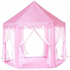 LUCKY-88 Tente De Jeu Pour Enfants Avec Guirlande D'étoiles, Château Rose Pour Enfants, Château De Tente Intérieur Et Extérieur, Cadeau D'anniversaire Pour Filles