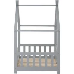 FVO Magnifique Lit Cabane Pour Enfants, En Bois Massif Avec Clôture Et Sommier à Lattes, Avec Protection Antichute Pour Chambres D'enfants Et D'adolescents, Lit En Bois Pour .sommier à Lattes, Anti-Chute, En Bois De Pin Pour Enfants(sans Matelas 200x90cm Gris 7 FVO Magnifique Lit Cabane Pour Enfants, En Bois Massif Avec Clôture Et Sommier à Lattes, Avec Protection Antichute Pour Chambres D'enfants Et D'adolescents, Lit En Bois Pour .sommier à Lattes, Anti-Chute, En Bois De Pin Pour Enfants(sans Matelas 200x90cm Gris -Lit enfant Soldes Boutique 65884558 3