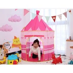 TANCYCO Tente De Jeu Pour Enfants Tente De Jeu De Château De Style Yourte Portable Tente Pour Enfants Playhouse Intérieur Extérieur Maison De Jeux Pour Enfants Pour Garçons Filles (Bleu) -Lit enfant Soldes Boutique 66805895 4