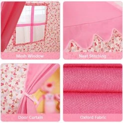 TANCYCO Tente De Jeu Pour Enfants Château De Princesse Tente De Jeu Tissu Oxford Grande Maison De Fée Avec Sac De Transport Pour Garçons Et Filles Intérieur Extérieur (Bleu 1) -Lit enfant Soldes Boutique 66806010 3