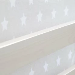 DéCOSHOP26 Lit Mezzanine Pour Enfant 90x200cm Avec échelle Toboggan En Bois Blanc Avec Tissu Gris étoile - Gris -Lit enfant Soldes Boutique 9761487 4